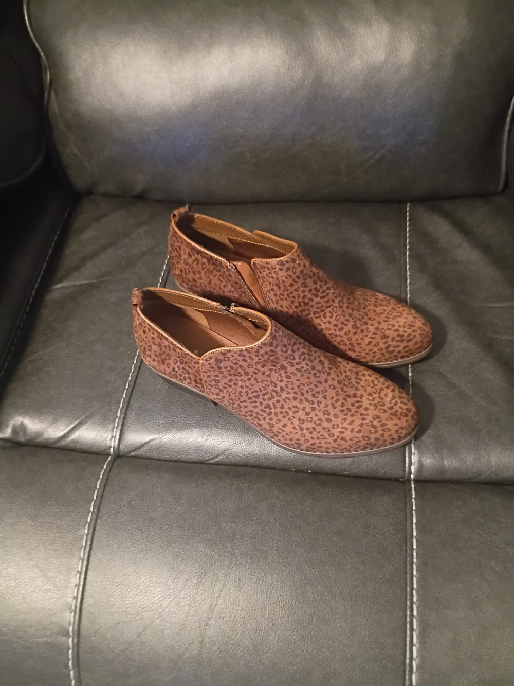 Women's Brown Leopard Ankle Booties